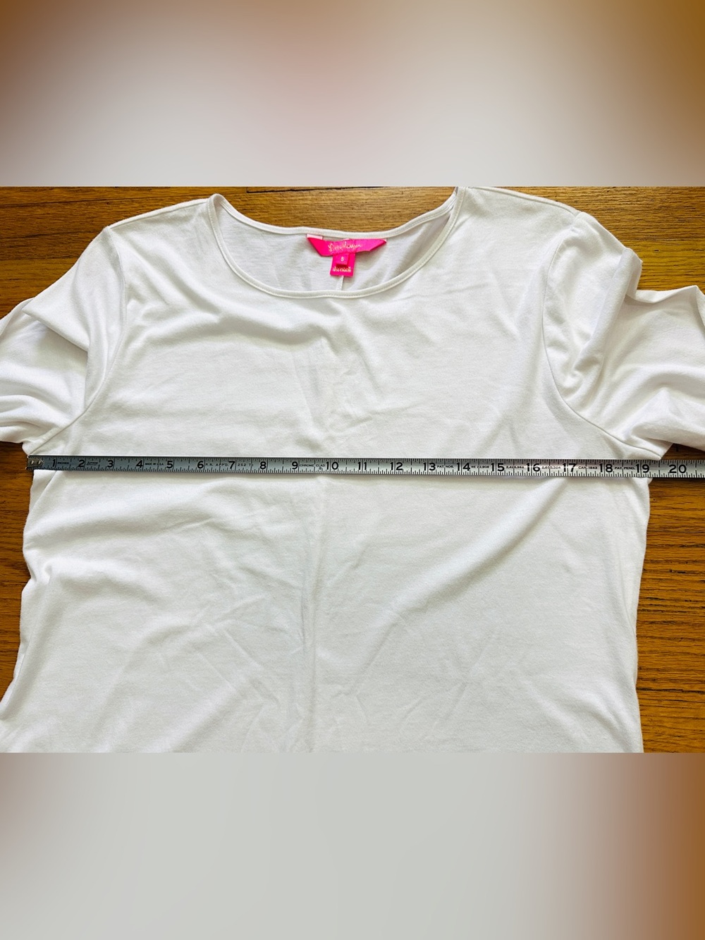Lilly Pulitzer Small Carlene White lightweight LS scoop neck dress,  PTP 19.5” - Picture 4 of 5